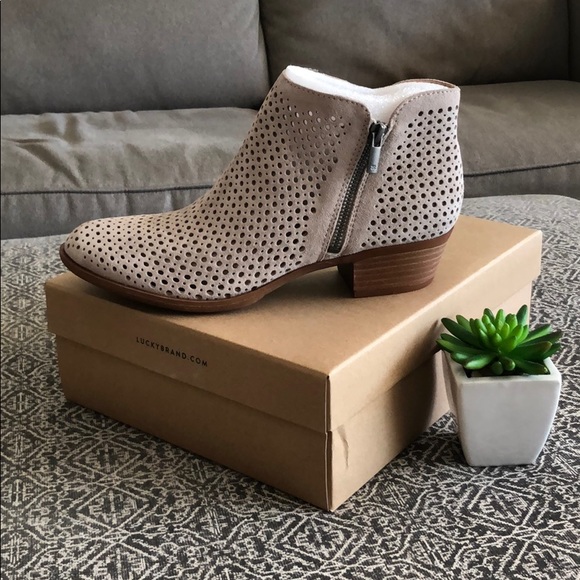 Lucky Brand Shoes - Lucky Brand Perforated Suede Booties